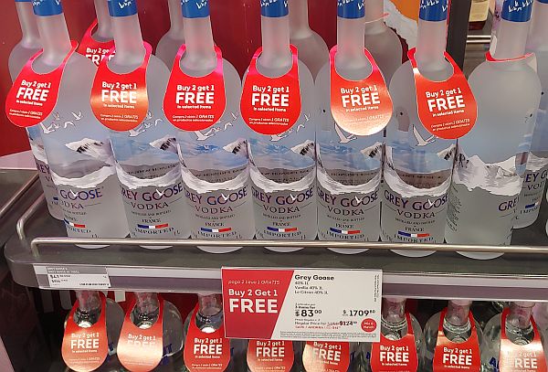duty free liquor on a plane