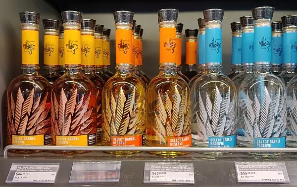 Milagro tequila at airport store