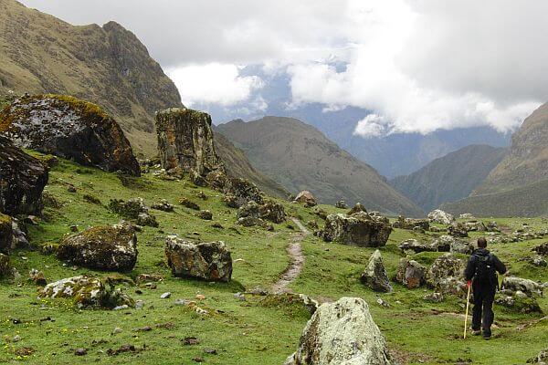 Near the high pass on the Salkantay Trail Trek to Machu Picchu