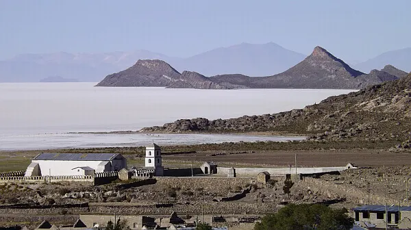 village on the Uyuni Salt Flat of Bolivia