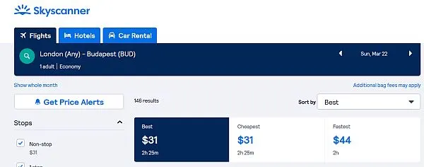 budget airline flight in Europe