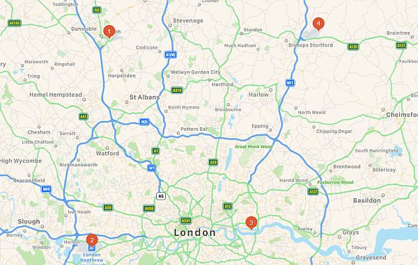 alternate airports of London