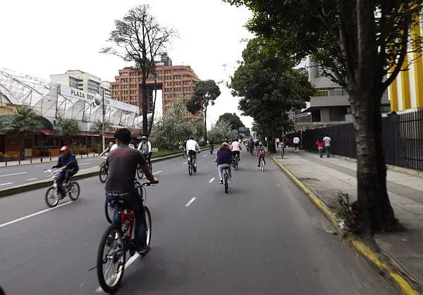 car free Sunday in Quito with street closed