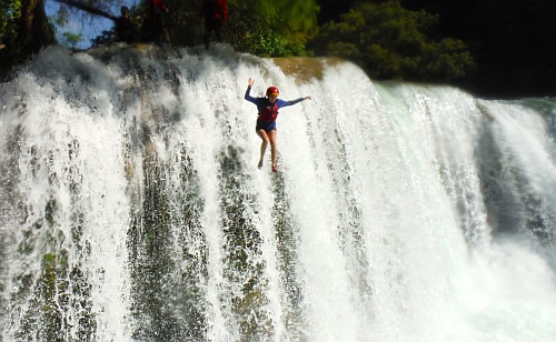 waterfall jumping San Luis Potosi