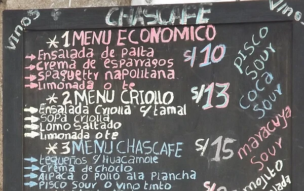 cheap restaurant in Peru
