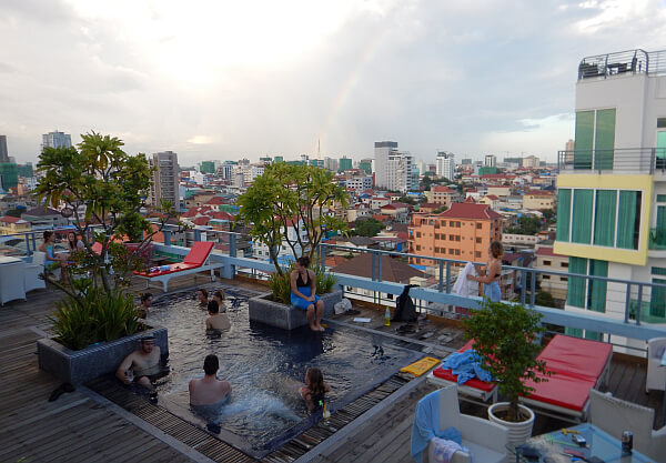 roof pool at apartment when living in Phnom Penh