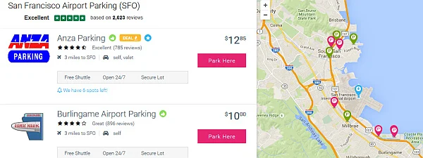 SFO airport parking
