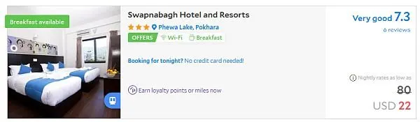 Pokhara hotel prices