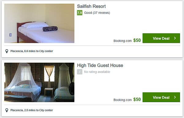 cheapest hotels in Placencia Belize