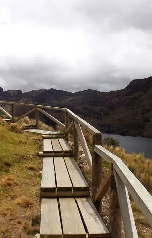 You can still find summer travel bargains in Ecuador. Walkway in Las Cajas National Park near Cuenca