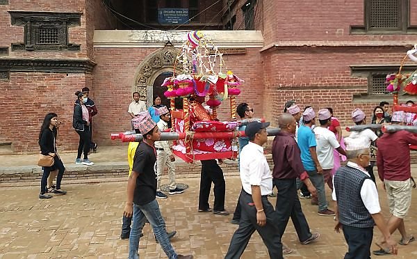 parade honoring the aged in Patan Kathmandu