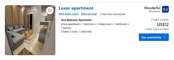 Egypt apartment for $12 per night