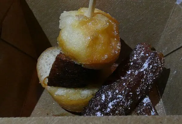 Pork belly doughnut slider on a Savannah food tour