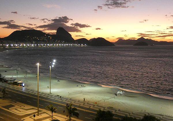 View from an Airbnb rental on Copacabana Beach 