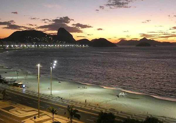 View from an Airbnb rental on Copacabana Beach 