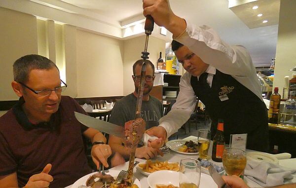 dinner on an organized travel tour