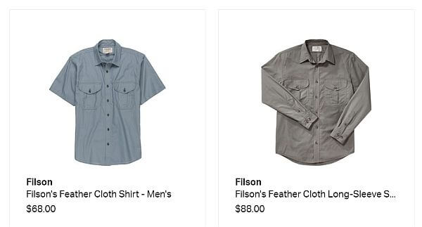 Filson travel shirts