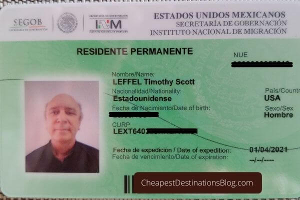 Mexican residency visa curp card