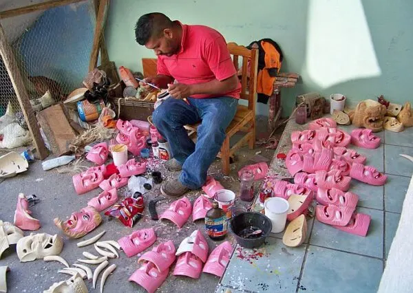 Patzcuaro artisan village mask making