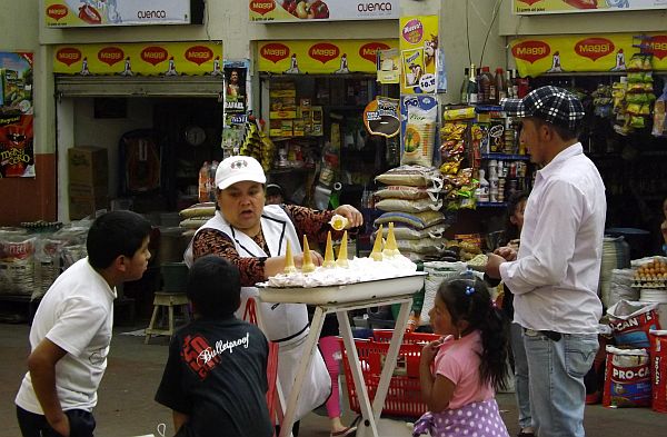 street vendor in Ecuador