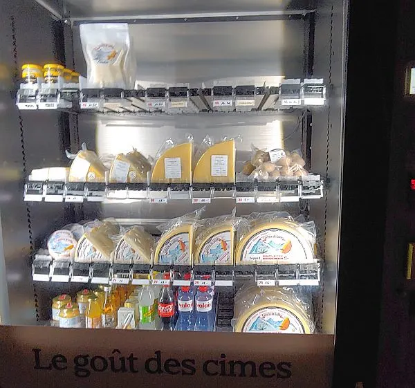finding local food bargains - Swiss vending machine