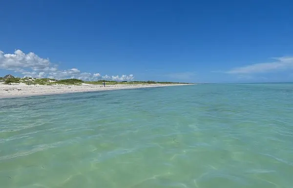 Las Coloradas empty beach and water