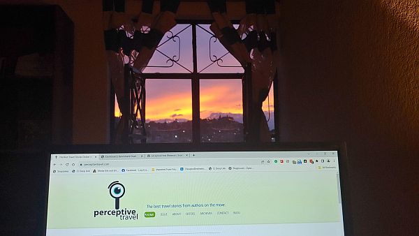 laptop office view remote workation