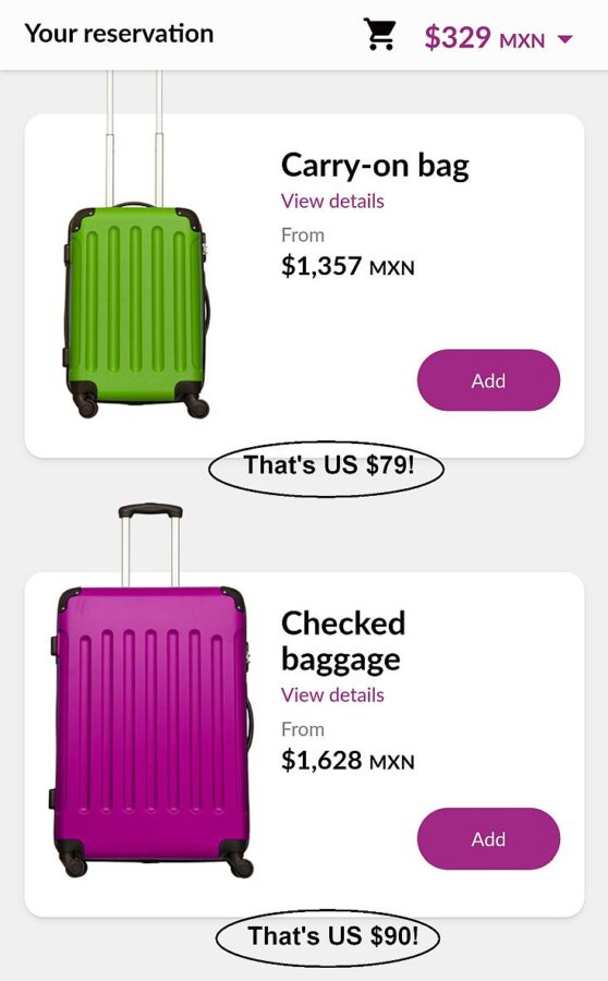 Volaris baggage fees