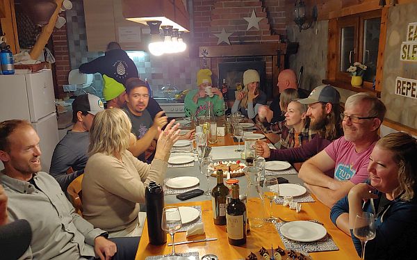 Bansko ski chalet dinner