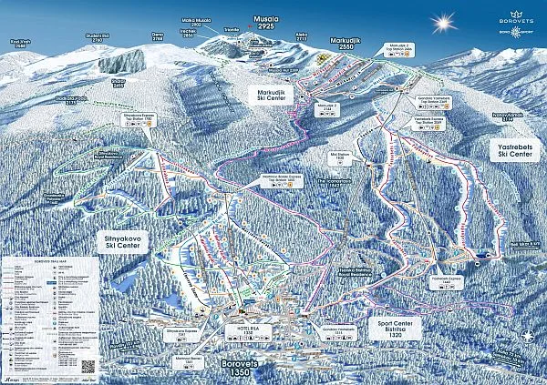 Borovets trail map of pistes