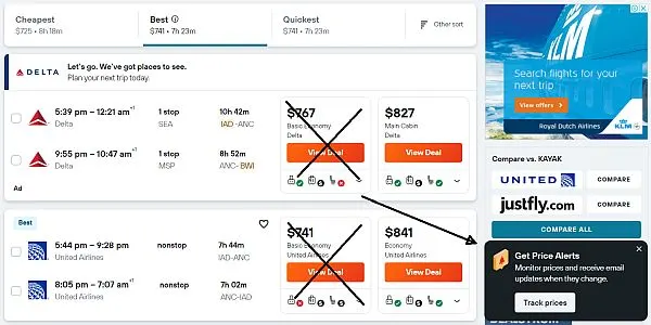 set up a flight deal alert on Kayak