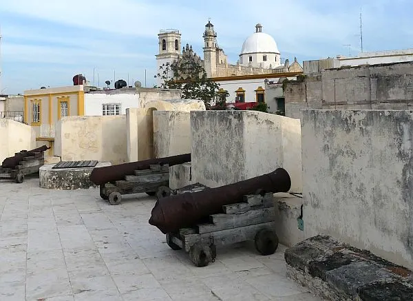 walled city of Campeche on the Maya Train route