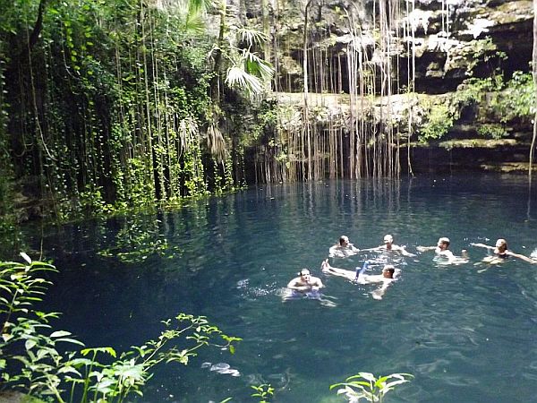 Yucatan cenote swimming